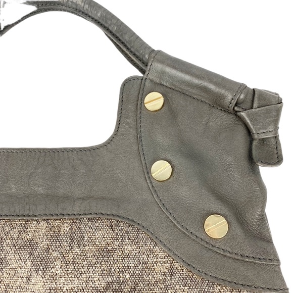 Foley & Corinna Lady Mid City Tote Taupe Tweed Leather Large - Picture 6 of 13